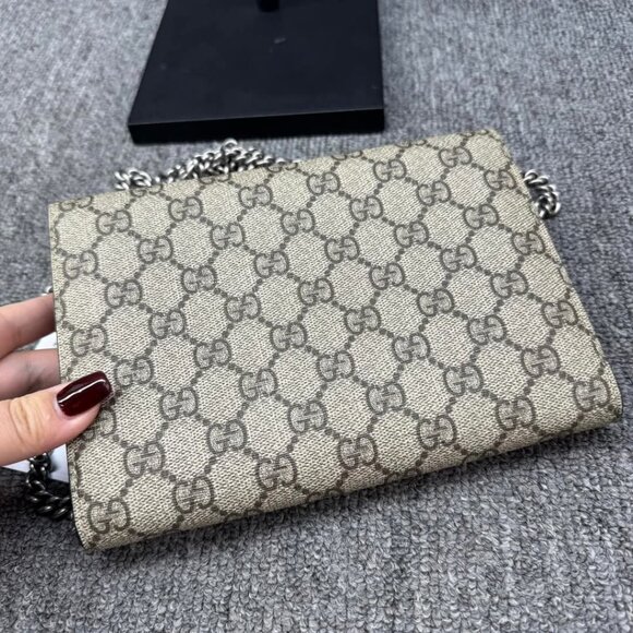 GUCCI Dionysus Chain Wallet Brown Canvas Shoulder Bag 699-011725 - Picture 3 of 16